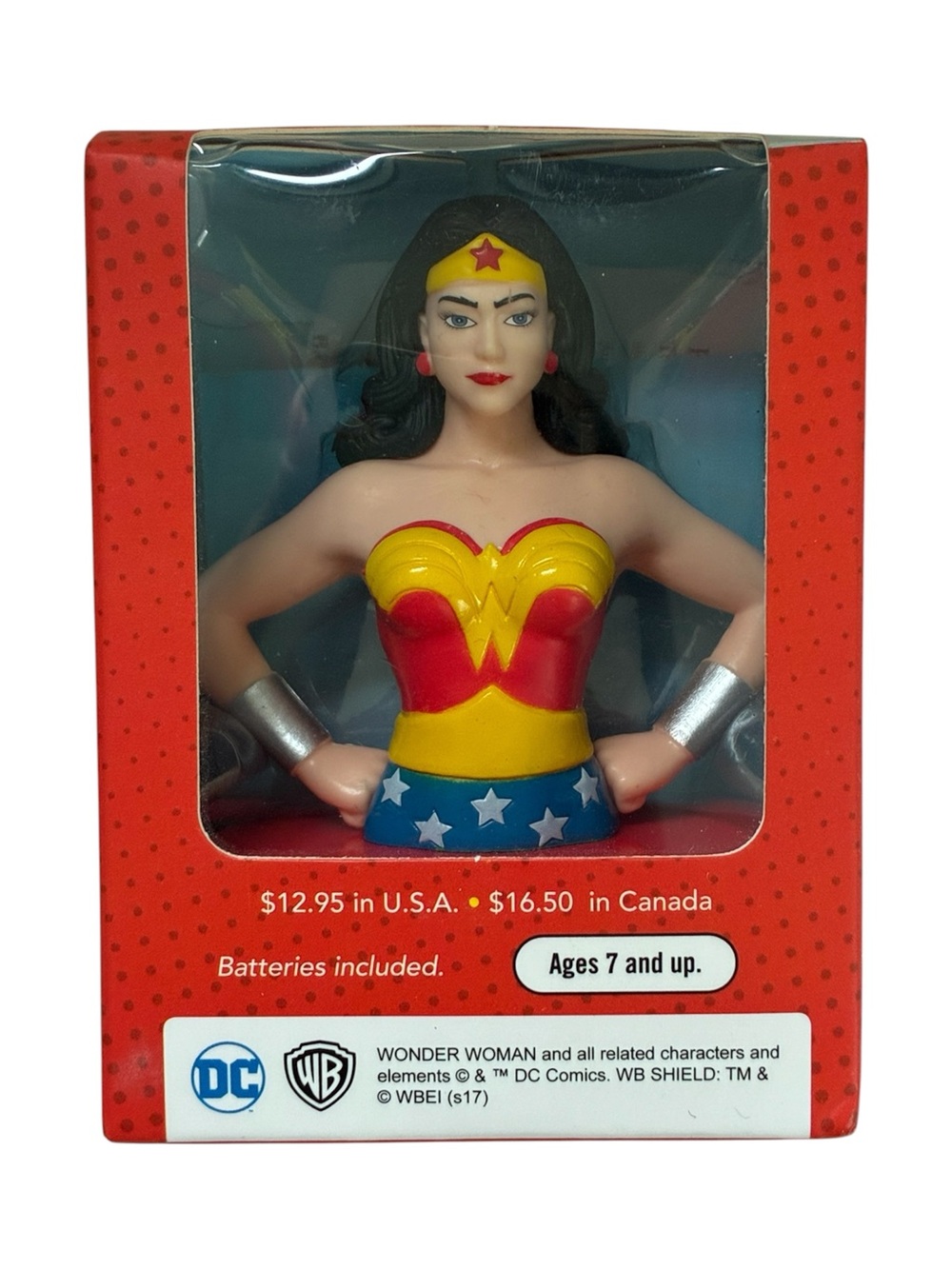 WONDER WOMAN TALKING FIGURE ORNAMENT NEW